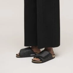 Birkenstock Solana Shearling Wool Felt Anthracite -Birkenstock Shop 1030823 f look f