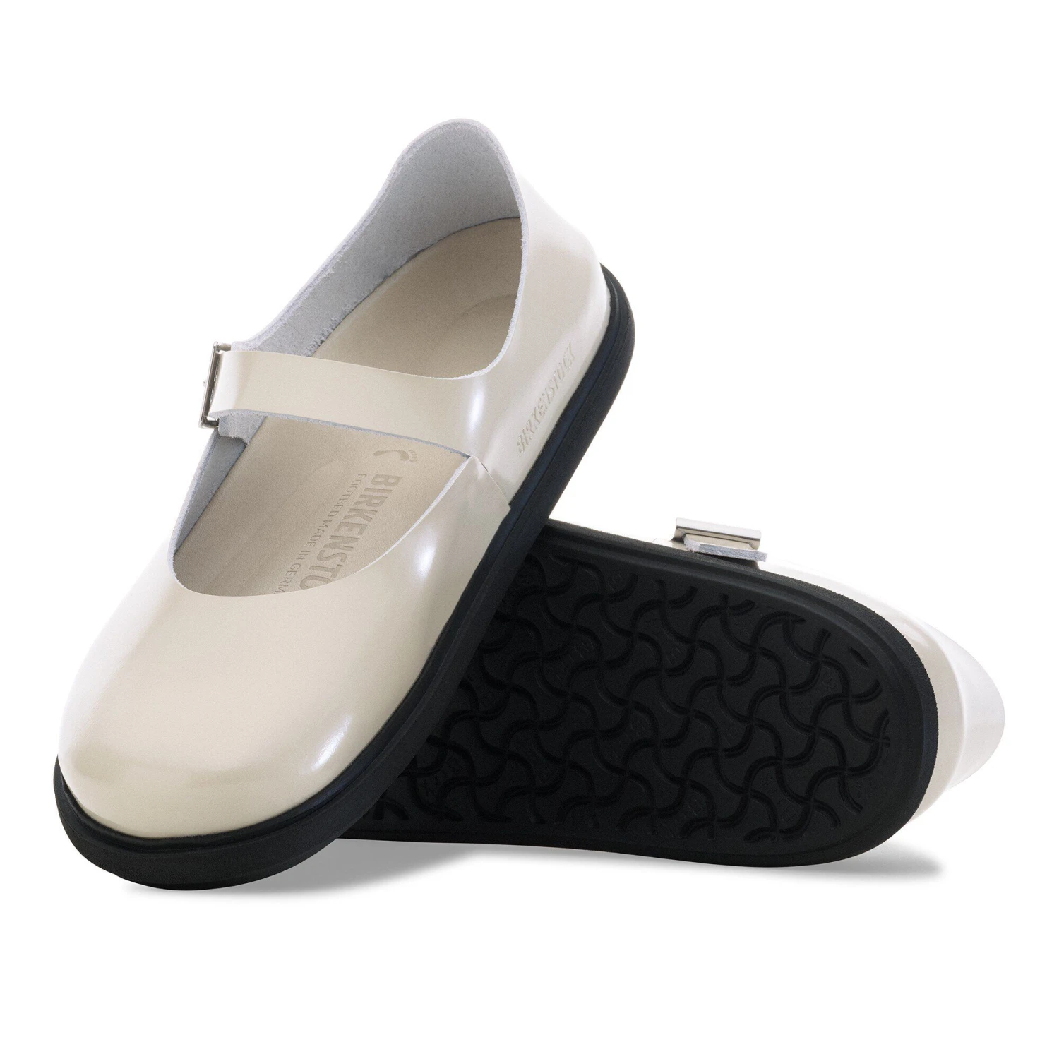 Birkenstock Mantova Droplet Buckle Natural Leather Patent High-Shine Oyster 5 Birkenstock Mantova Droplet Buckle Natural Leather Patent High-Shine Oyster - Image 5