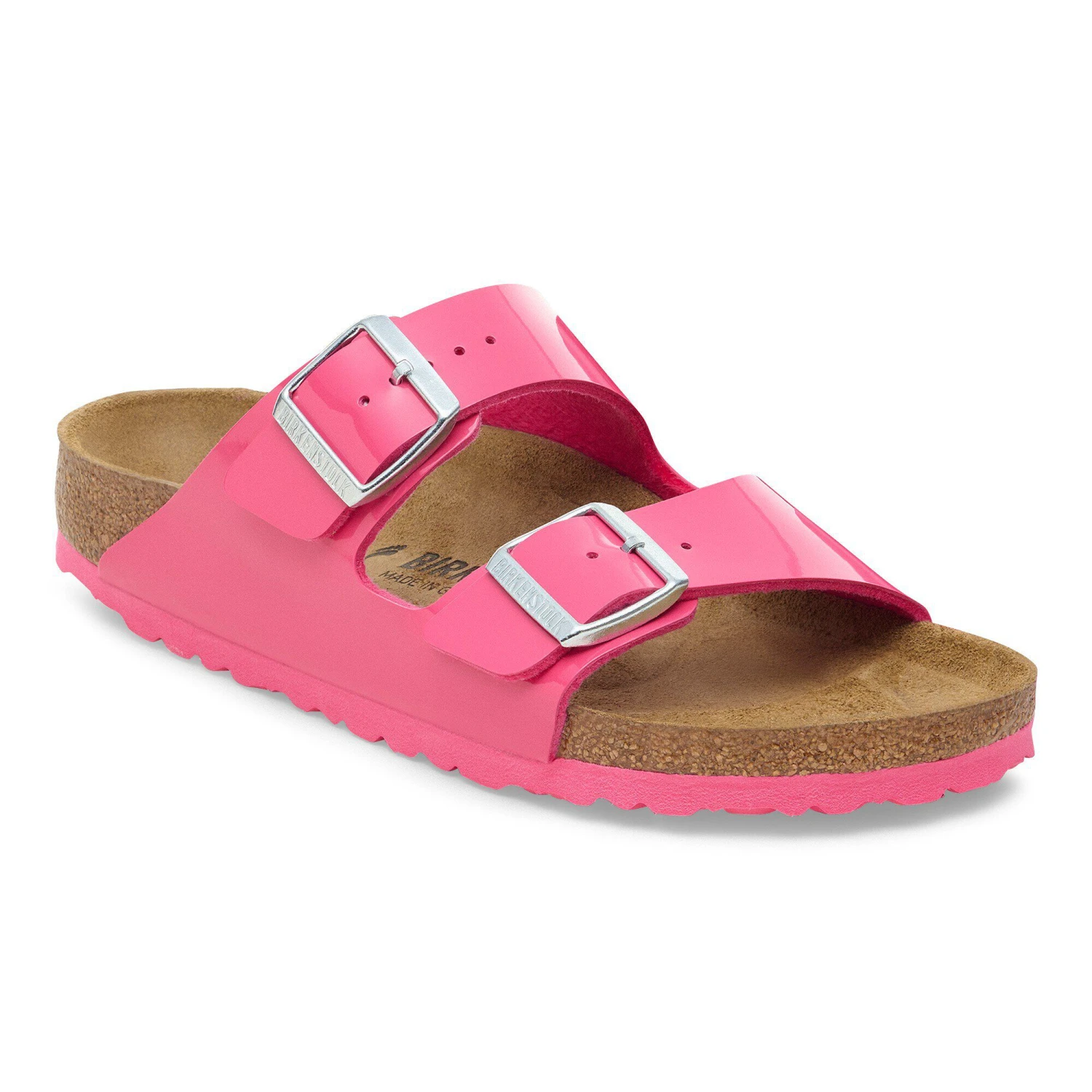Birkenstock Arizona Birko-Flor Patent Fuchsia Tulip 1 Birkenstock Arizona Birko-Flor Patent Fuchsia Tulip