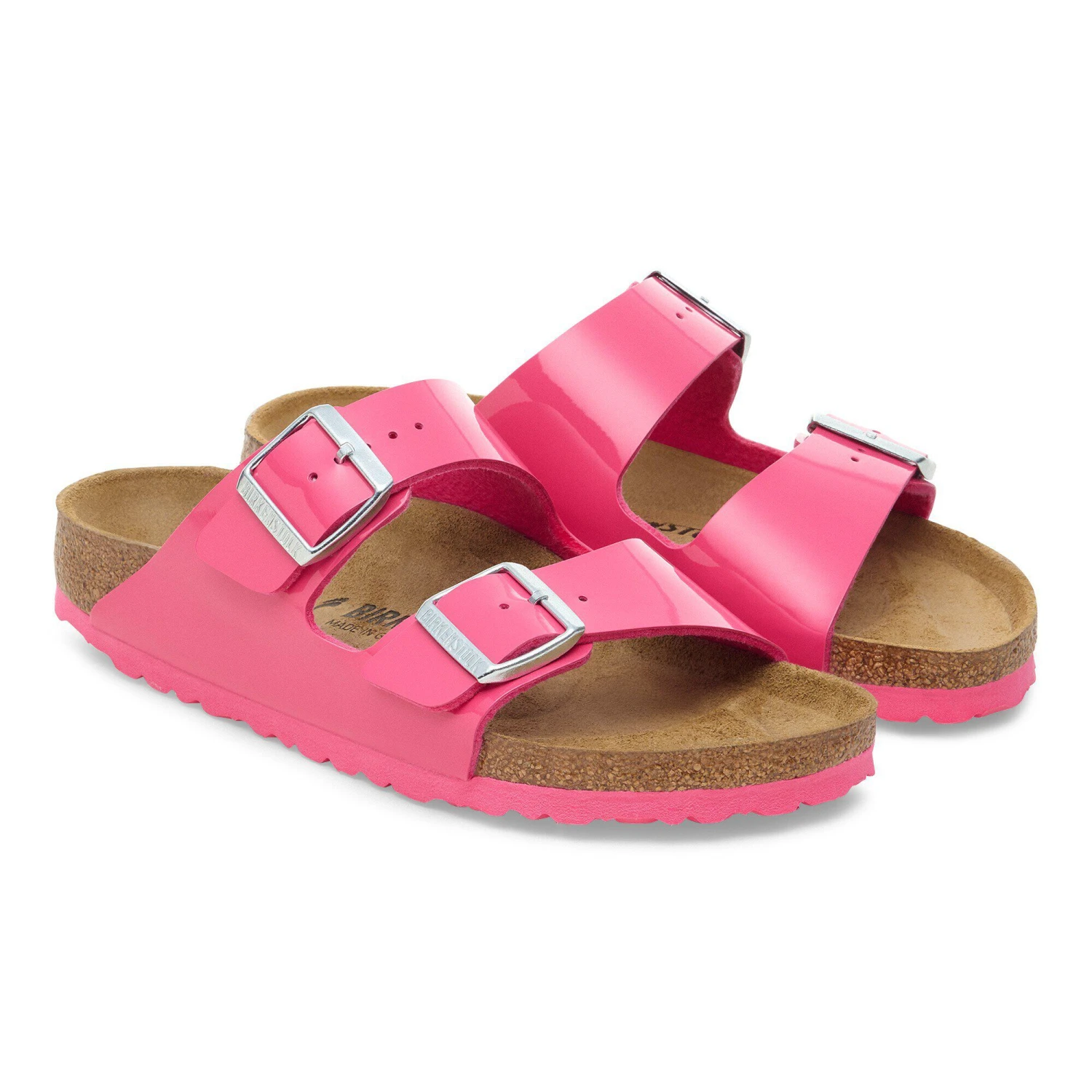 Birkenstock Arizona Birko-Flor Patent Fuchsia Tulip 4 Birkenstock Arizona Birko-Flor Patent Fuchsia Tulip - Image 4