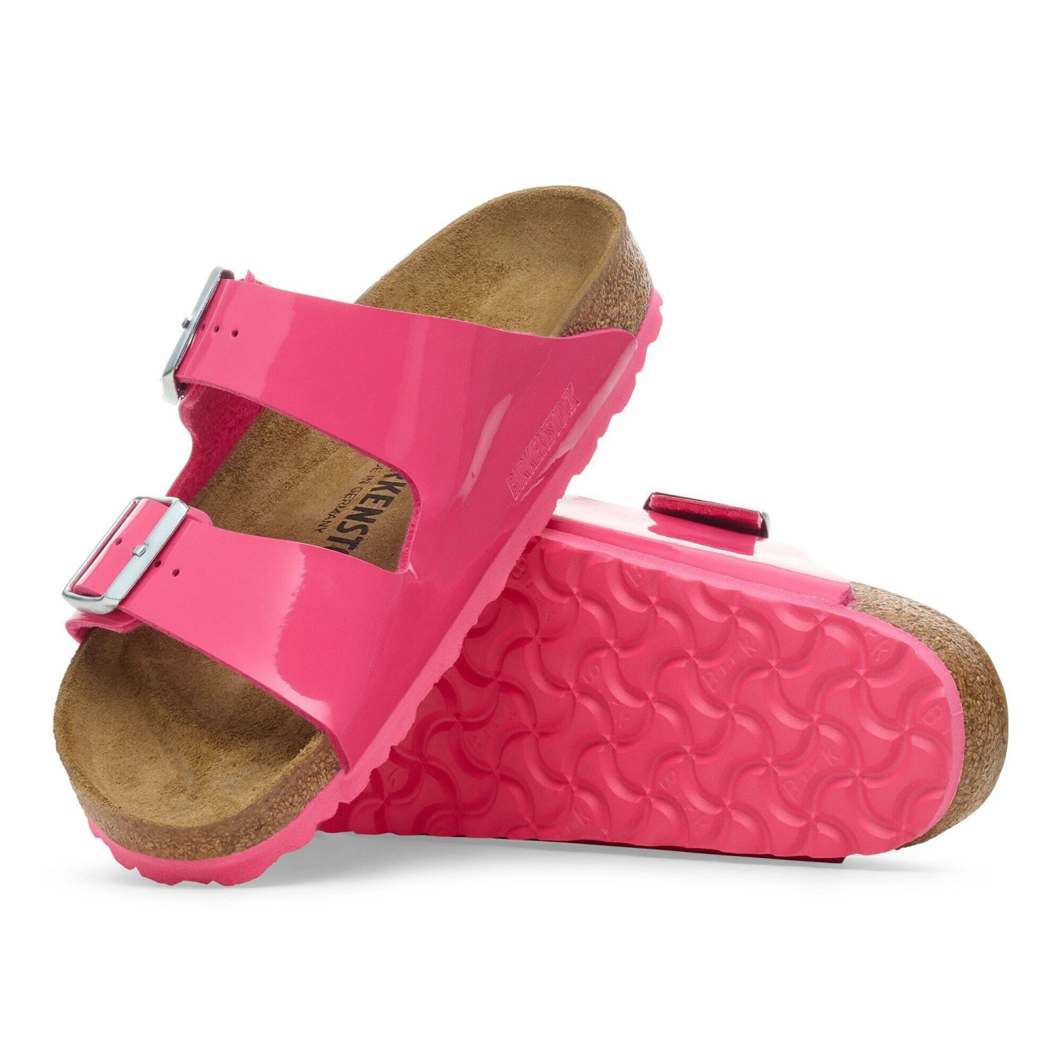 Birkenstock Arizona Birko-Flor Patent Fuchsia Tulip 5 Birkenstock Arizona Birko-Flor Patent Fuchsia Tulip - Image 5