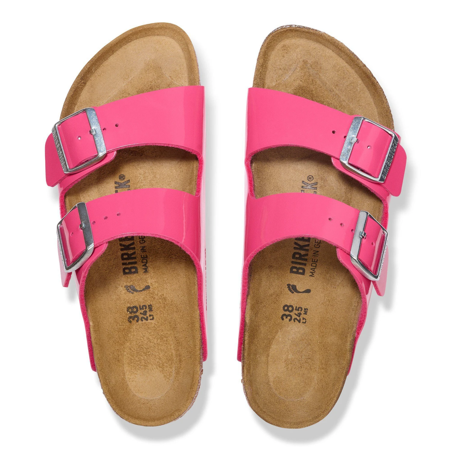 Birkenstock Arizona Birko-Flor Patent Fuchsia Tulip 2 Birkenstock Arizona Birko-Flor Patent Fuchsia Tulip - Image 2