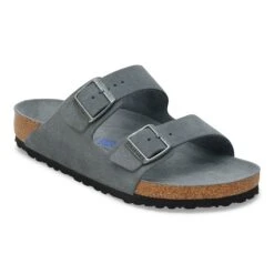 Birkenstock Arizona Soft Footbed Suede Leather Basalt Gray Tonal