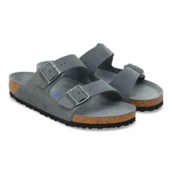 Birkenstock Arizona Soft Footbed Suede Leather Basalt Gray Tonal -Birkenstock Shop 1030860 pair