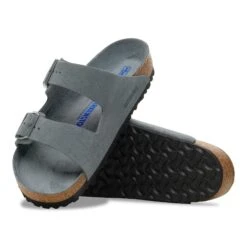 Birkenstock Arizona Soft Footbed Suede Leather Basalt Gray Tonal -Birkenstock Shop 1030860 sole