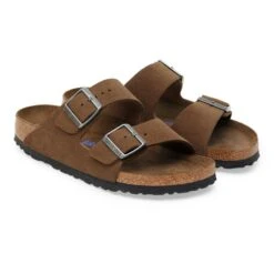 Birkenstock Arizona Soft Footbed Suede Leather Dark Tea Tonal -Birkenstock Shop 1030863 pair