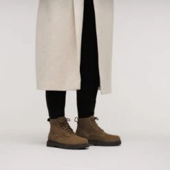 Birkenstock Highwood Lace Mid Women Suede Leather Dark Tea -Birkenstock Shop 1030866 f look f