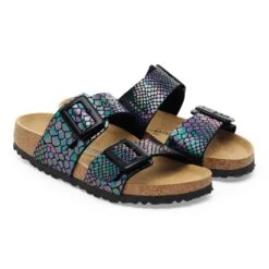 Birkenstock Sydney Luxe Buckle Synthetics Shiny Snake Black -Birkenstock Shop 1030868 pair