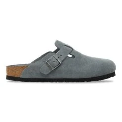 Birkenstock Boston Soft Footbed Suede Leather Basalt Gray Tonal -Birkenstock Shop 1030870 side