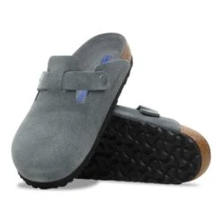 Birkenstock Boston Soft Footbed Suede Leather Basalt Gray Tonal -Birkenstock Shop 1030870 sole