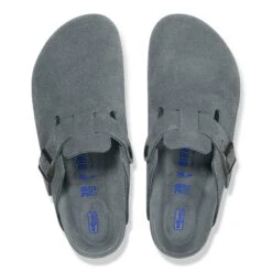 Birkenstock Boston Soft Footbed Suede Leather Basalt Gray Tonal -Birkenstock Shop 1030870 top