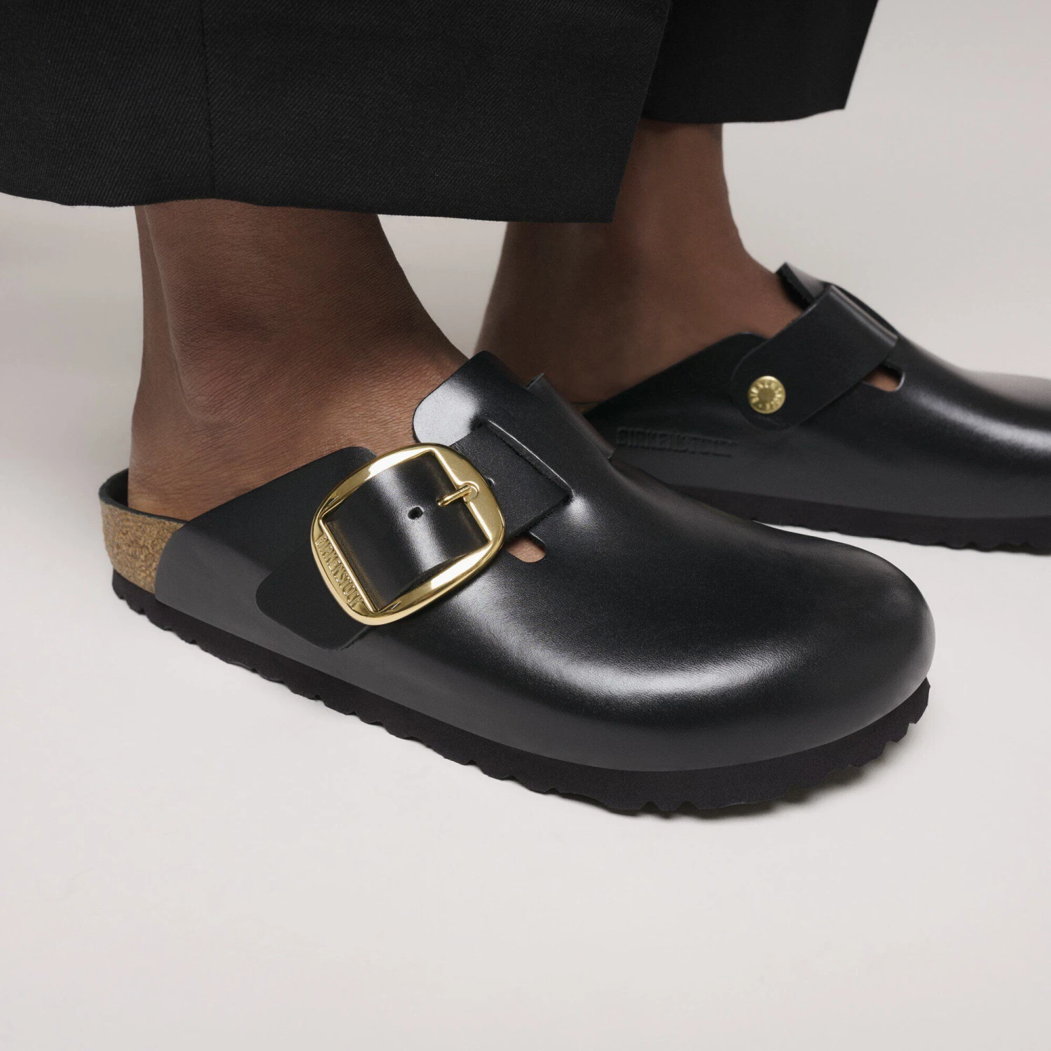 Birkenstock Boston Big Buckle Leather Black Dressy Leather 6 Birkenstock Boston Big Buckle Leather Black Dressy Leather - Image 6