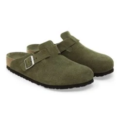 Birkenstock Boston Soft Footbed Suede Leather Thyme Tonal -Birkenstock Shop 1030879 pair