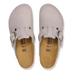 Birkenstock Boston Big Buckle Nubuck Leather Stone Coin -Birkenstock Shop 1030909 top