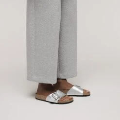 Birkenstock Catalina Luxe Buckle Birko-Flor Silver Metallic -Birkenstock Shop 1030920 f look f