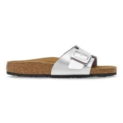 Birkenstock Catalina Luxe Buckle Birko-Flor Silver Metallic -Birkenstock Shop 1030920 side