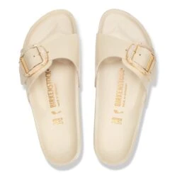 Birkenstock Madrid Big Buckle Pearl Natural Leather Patent High Shine Ecru -Birkenstock Shop 1030923 top