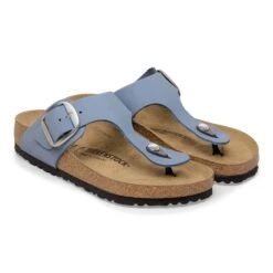Birkenstock Gizeh Big Buckle Nubuck Leather Stone Blue -Birkenstock Shop 1031145 pair