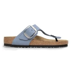 Birkenstock Gizeh Big Buckle Nubuck Leather Stone Blue -Birkenstock Shop 1031145 side