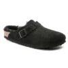 Birkenstock Boston Shearling Suede Leather Black -Birkenstock Shop 259883