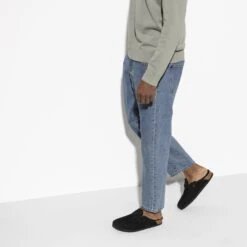 Birkenstock Boston Shearling Suede Leather Black -Birkenstock Shop 259883 f look m