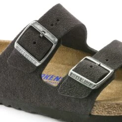Birkenstock Arizona Soft Footbed Suede Leather Velvet Gray -Birkenstock Shop 552321 detail 1