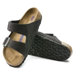 Birkenstock Arizona Soft Footbed Suede Leather Velvet Gray -Birkenstock Shop 552321 sole