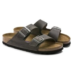 Birkenstock Arizona Soft Footbed Oiled Leather Iron -Birkenstock Shop 552801 pair