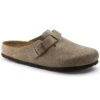 Birkenstock Boston Soft Footbed Suede Leather Taupe -Birkenstock Shop 560771