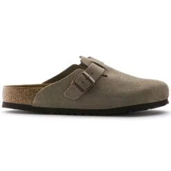 Birkenstock Boston Soft Footbed Suede Leather Taupe -Birkenstock Shop 560771 side