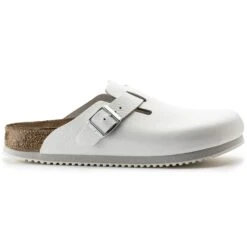 Birkenstock Boston Super Grip Leather White 12 Birkenstock Boston Super Grip Leather White -Birkenstock Shop 60136 side