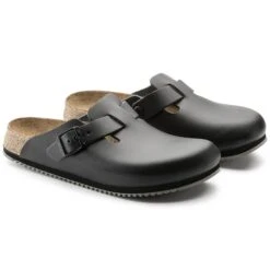 Birkenstock Boston Super Grip Leather Black -Birkenstock Shop 60196 pair
