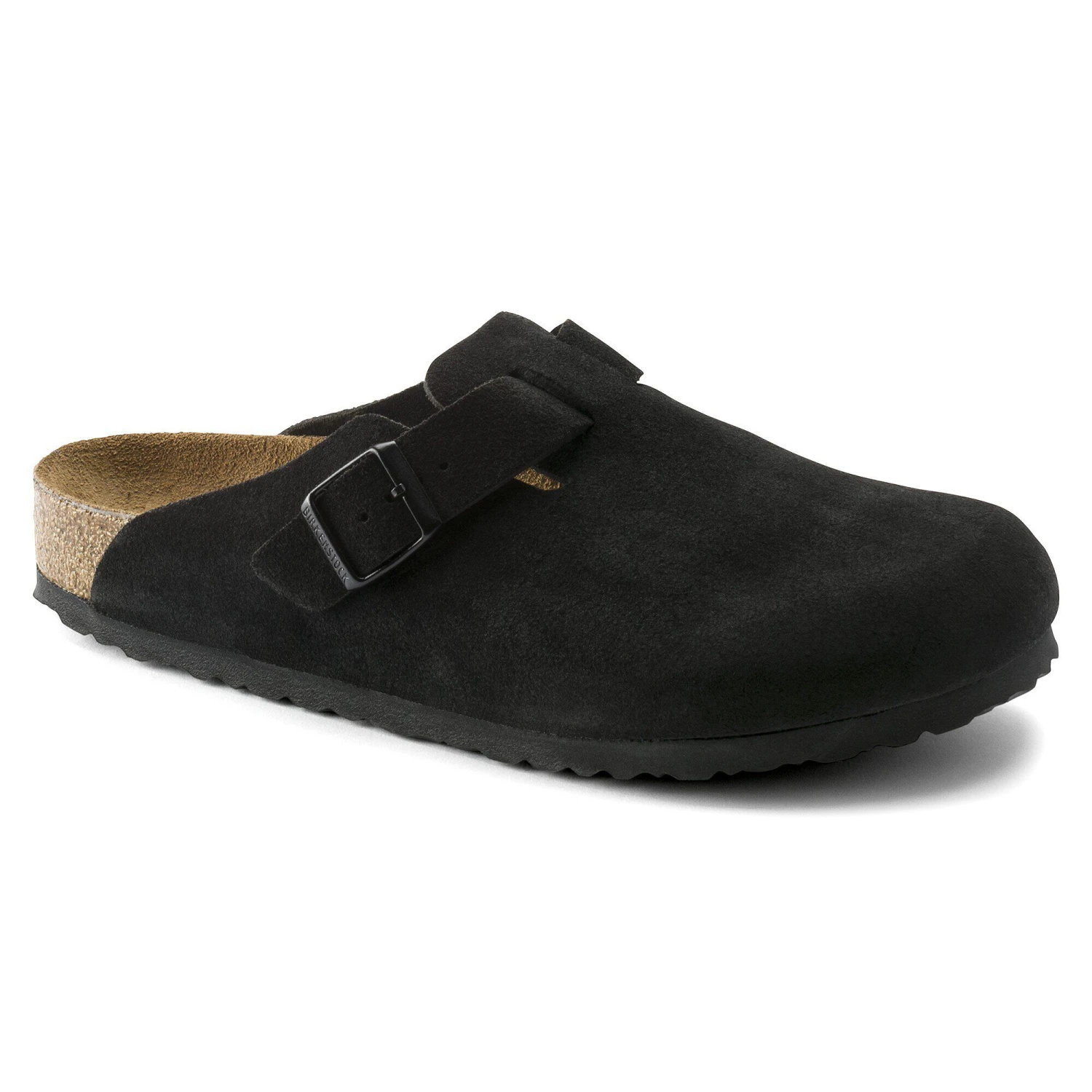 Birkenstock Boston Soft Footbed Suede Leather Black 1 Birkenstock Boston Soft Footbed Suede Leather Black