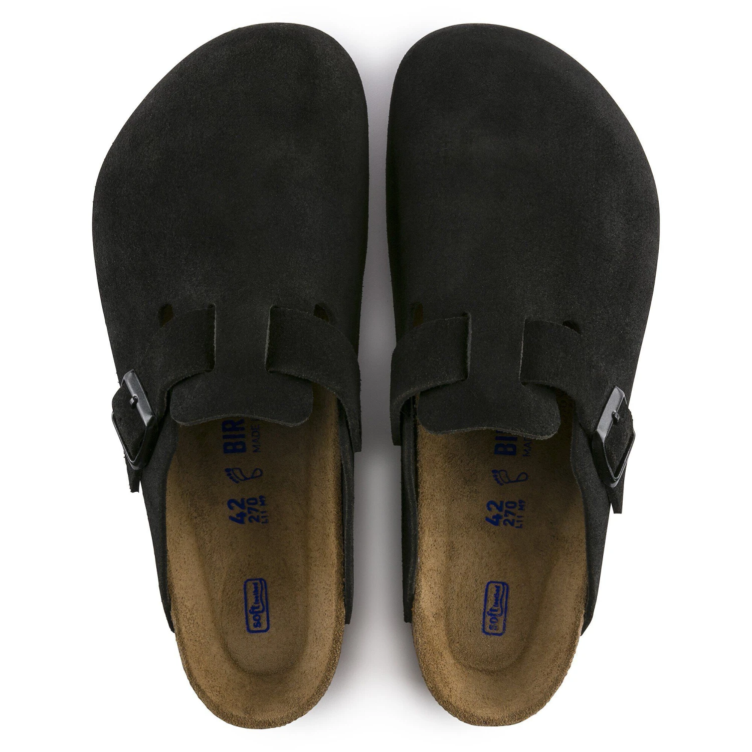Birkenstock Boston Soft Footbed Suede Leather Black 2 Birkenstock Boston Soft Footbed Suede Leather Black - Image 2