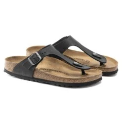 Birkenstock Gizeh Oiled Leather Black -Birkenstock Shop 845251 pair