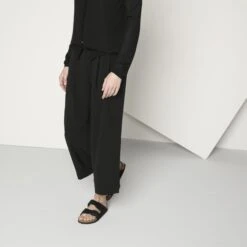 Birkenstock Arizona Soft Footbed Suede Leather Black -Birkenstock Shop 951323 f look f