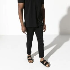 Birkenstock Arizona Soft Footbed Suede Leather Black -Birkenstock Shop 951323 f look m